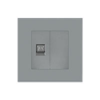 Priza Telefon + Blank cu Rama din Sticla LUXION, gri