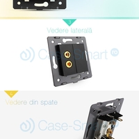 Priza cu mufa pentru redare sunet Livolo, negru