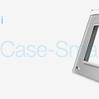 Rama priza simpla Livolo din sticla, gri