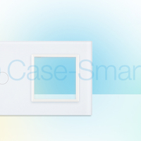 Panou intrerupator dublu cu touch + priza simpla Livolo din sticla, alb