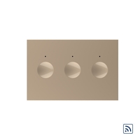 Modul intrerupator triplu wireless cu touch Livolo standard Italian, Serie noua, auriu