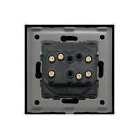 Intrerupator Simplu Cap Cruce Mecanic LUXION cu Rama din Sticla, negru