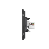 Priza internet Livolo cu rama din sticla - standard italian, negru