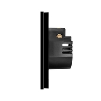 Intrerupator Simplu cu Variator cu Touch din Sticla si Rama de Aluminiu LUXION, protocol Zigbee, negru