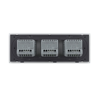 Intrerupator Simplu + Simplu + Simplu cu Touch LIVOLO cu Rama Din Sticla, Standard Italian, 6M, alb