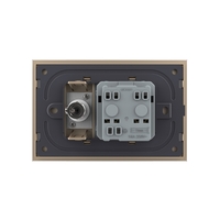 Priza simpla din rama de sticla Schuko cu TV Livolo, auriu