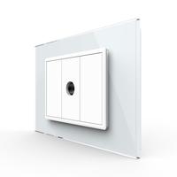 Priza Simpla TV Livolo cu Rama din Sticla - Serie Noua, alb