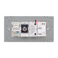 Priza Ingusta + Dubla USB + TV + Internet cu Rama Din Sticla LUXION, Standard Italian, 4M, auriu