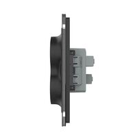 Priza Dubla Livolo cu Rama din Sticla Pentru Doza Simpla, negru