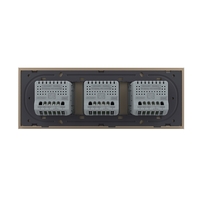 Intrerupator Dublu + Dublu + Dublu cu Touch LIVOLO cu Rama Din Sticla, Standard Italian, 6M, auriu