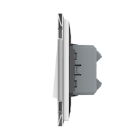 Intrerupator Simplu Mecanic Cap Cruce, 2 Module LIVOLO cu Rama din Sticla - Serie Noua, alb