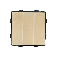 Modul Intrerupator Triplu Cap Scara Mecanic LUXION, auriu