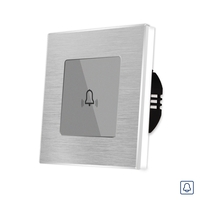 Buton Sonerie cu Touch, cu Revenire, din Sticla si Rama de Aluminiu LUXION, gri