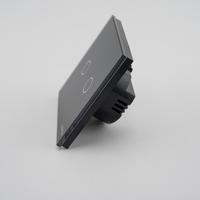 Intrerupator Dublu cu Touch din Sticla LUXION, negru