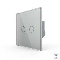 Intrerupator Draperie cu Touch LIVOLO din Sticla - Serie Noua, gri