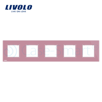 Rama cvintuplu din sticla Livolo, roz