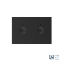 Modul intrerupator dublu cap scara / cruce wireless cu touch Livolo standard Italian, Serie noua, negru