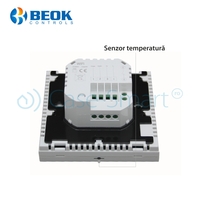 Termostat WiFi pentru centrala termica pe gaz si incalzire in pardoseala, Aplicatia mobila Smart Life, BeOk BOT-313WiFi, alb