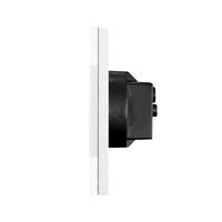 Priza Dubla cu Rama din Sticla LUXION, alb