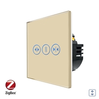 Intrerupator Rulouri cu Touch din Sticla LUXION, Protocol Zigbee Tuya, auriu