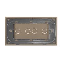 Panou Intrerupator Dublu + Dublu cu Touch LIVOLO din Sticla, Standard Italian - 4M, auriu