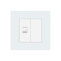 Priza Internet cu Rama din Sticla LUXION, alb