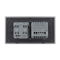 Intrerupator Simplu + Priza LIVOLO cu Rama Din Sticla, Standard Italian, 4M, alb