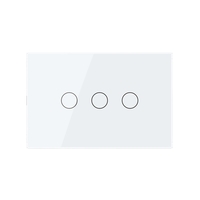 Intrerupator triplu cu touch Livolo din sticla, standard italian - Serie noua, alb