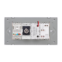 Priza Ingusta + Dubla USB + TV + Internet cu Rama Din Sticla LUXION, Standard Italian, 4M, alb