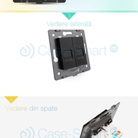 Priza dubla telefon Livolo, negru