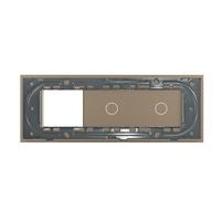 Panou Intrerupator Simplu + Simplu cu Priza LIVOLO din Sticla, Standard Italian - 6/7M, auriu