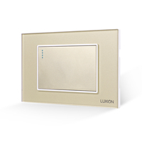 Intrerupator Simplu Mecanic LUXION cu Rama din Sticla, Standard Italian, 3M, auriu