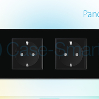 Intrerupator simplu + Priza tripla LIVOLO cu touch din sticla, negru