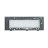 Panou Intrerupator Dublu + Dublu + Dublu cu Touch LIVOLO din Sticla, Standard Italian - 6/7M, alb