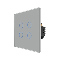Intrerupator Cvadruplu cu Touch din Sticla LUXION, 500W, gri