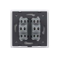 Intrerupator Dublu Mecanic Cap Scara LIVOLO cu Rama din Sticla - Serie Noua, alb