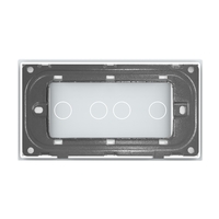 Panou Intrerupator Dublu + Dublu cu Touch LIVOLO din Sticla, Standard Italian - 4M, alb