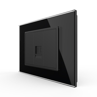 Priza Telefon LIVOLO cu Rama din Sticla, negru