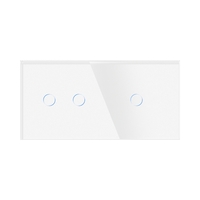 Panou Intrerupator Dublu + Simplu cu Touch Din Sticla LUXION, alb