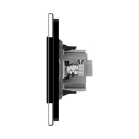 Priza simpla din rama de sticla Schuko cu TV Livolo, negru