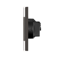 Priza Simpla LUXION cu Rama din Sticla, negru