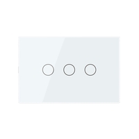 Intrerupator triplu cu touch Livolo din sticla, standard Italian, protocol ZigBee EC - Serie noua, alb