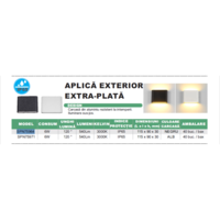 Aplica LED de exterior extra-plata, 6W=40W, 3000K, lumina calda, 540Lm, IP65