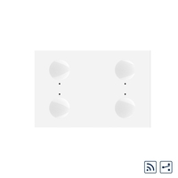 Modul intrerupator cvadruplu cap scara / cap cruce wireless cu touch Livolo standard Italian, Serie noua, alb