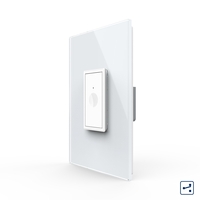 Intrerupator Simplu Cap Scara / Cruce cu Touch Livolo cu Rama Din Sticla 1M - Serie Noua, alb