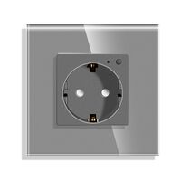 Priza inteligenta pentru perete LUXION Zigbee cu rama din sticla, gri