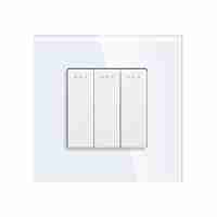 Intrerupator Triplu Mecanic LUXION cu Rama din Sticla, alb