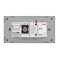 Priza Ingusta + Dubla USB + TV + Internet cu Rama Din Sticla LUXION, Standard Italian, 4M, gri