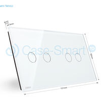 Panou intrerupator dublu+dublu cu touch Livolo din sticla, alb