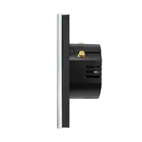 Intrerupator Cvadruplu Wi-Fi + RF433 cu Touch din Sticla LUXION, negru